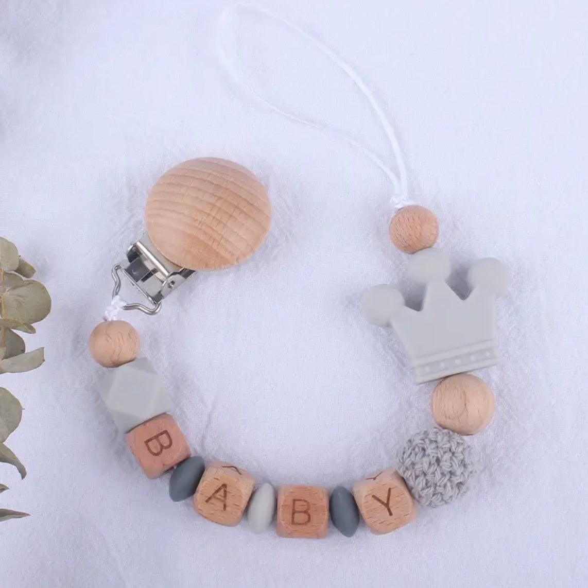Crown Personalized Pacifier Clip