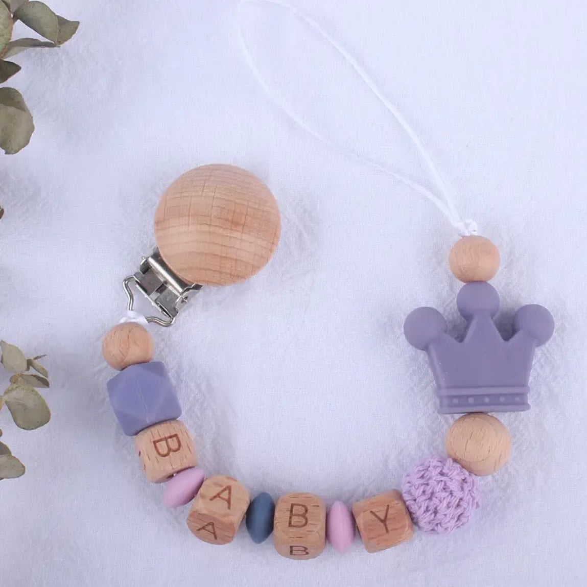 Crown Personalized Pacifier Clip