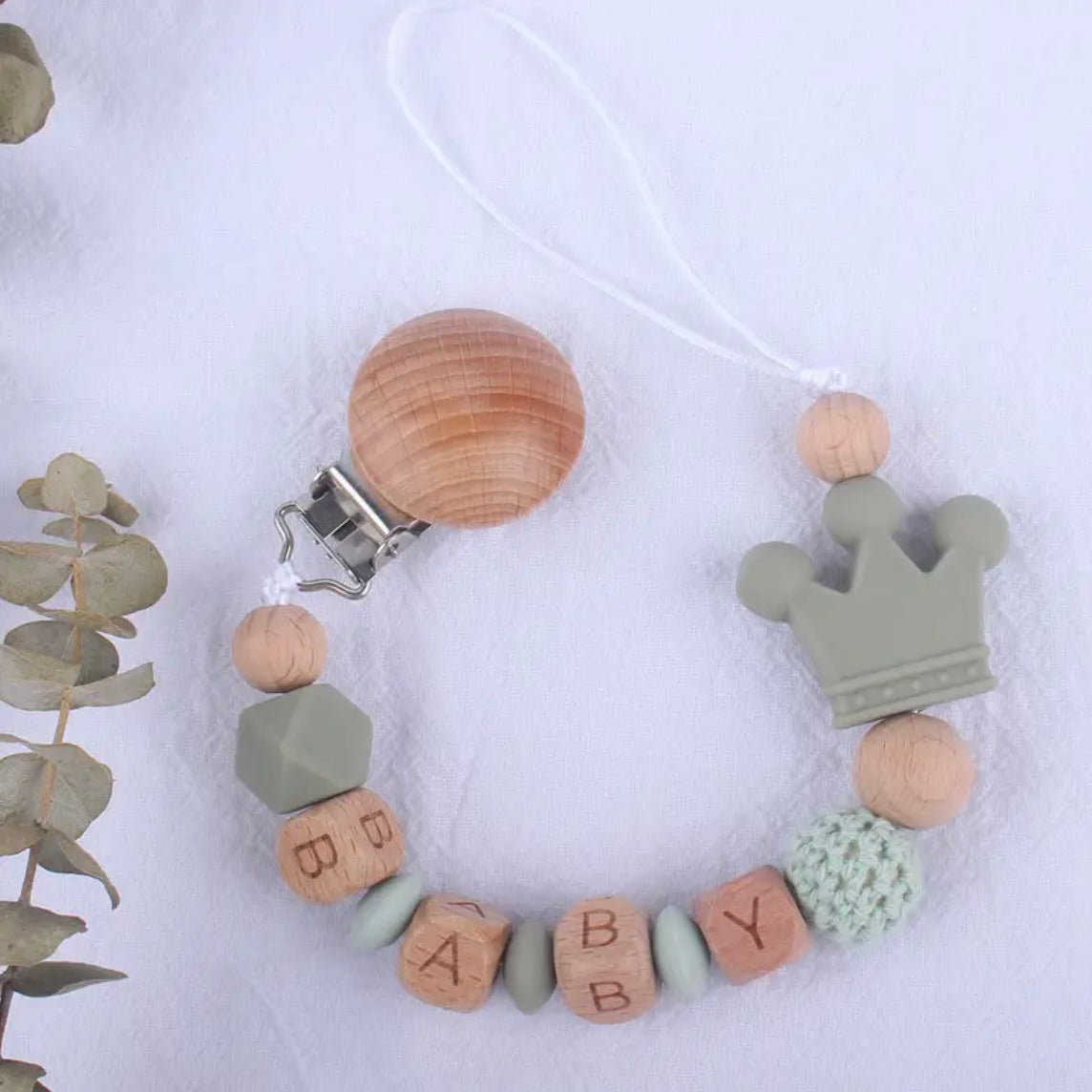 Crown Personalized Pacifier Clip