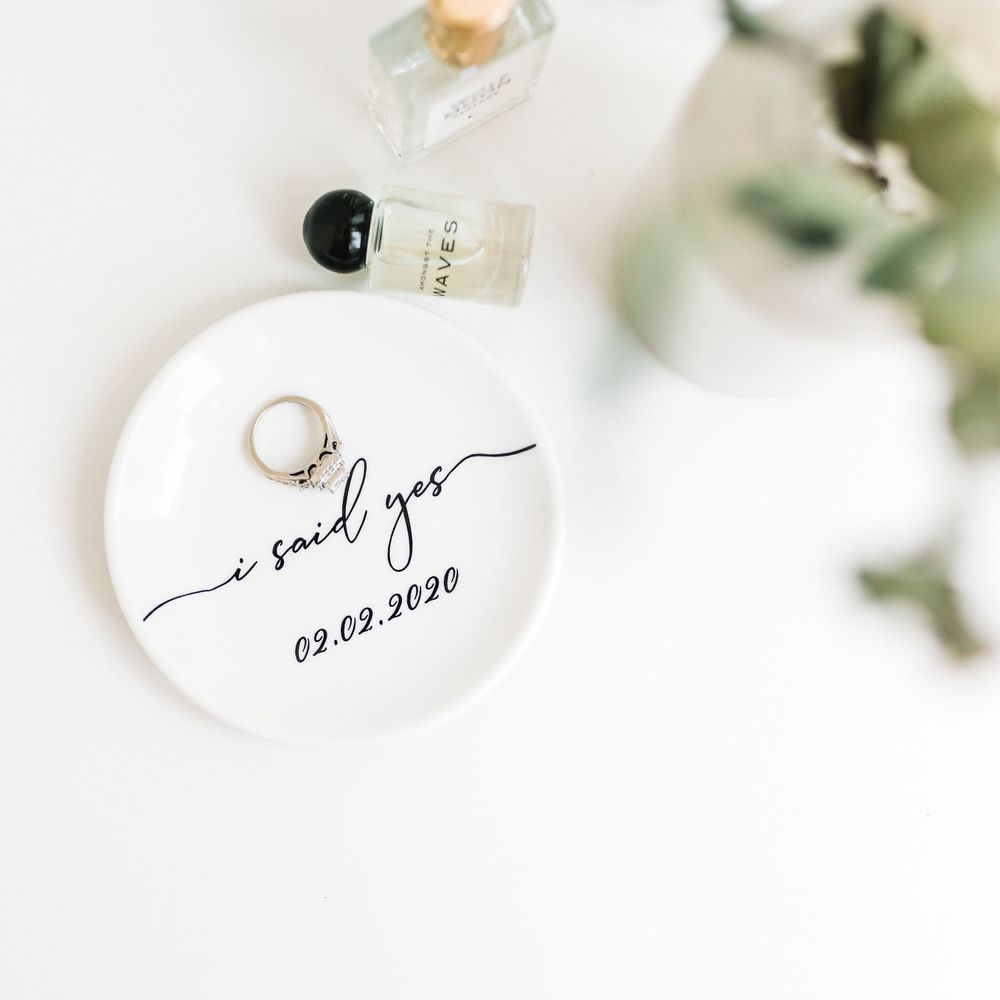 Personalized "I Said Yes" Engagement Trinket