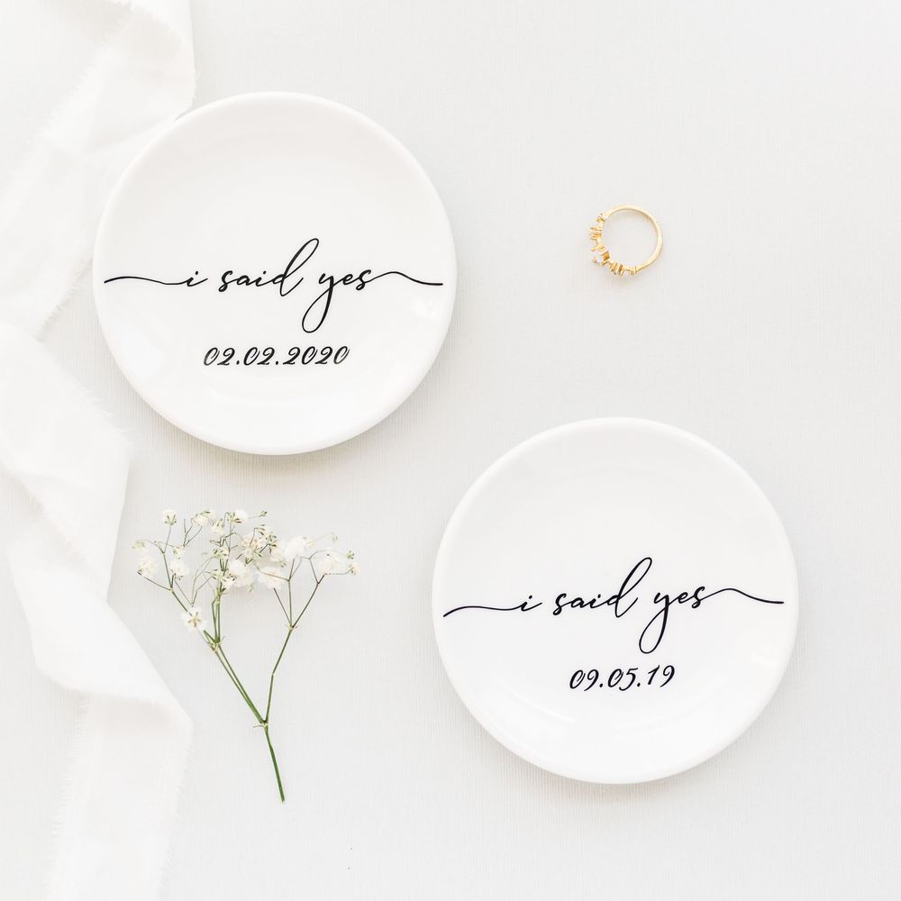 Personalized "I Said Yes" Engagement Trinket