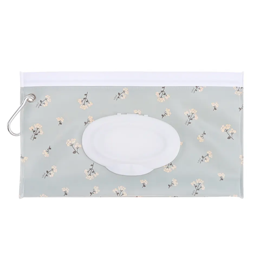 Baby Wet Wipe Cover with Hook for Buggy or Bag