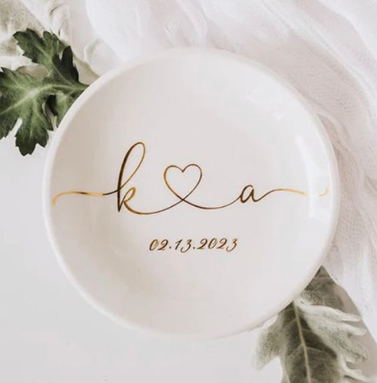 Personalized Wedding Trinket Dish