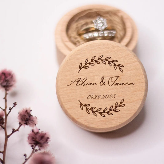 Personalized Wooden Wedding Ring Box