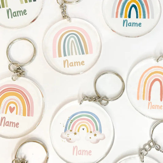 Rainbow keychain with name