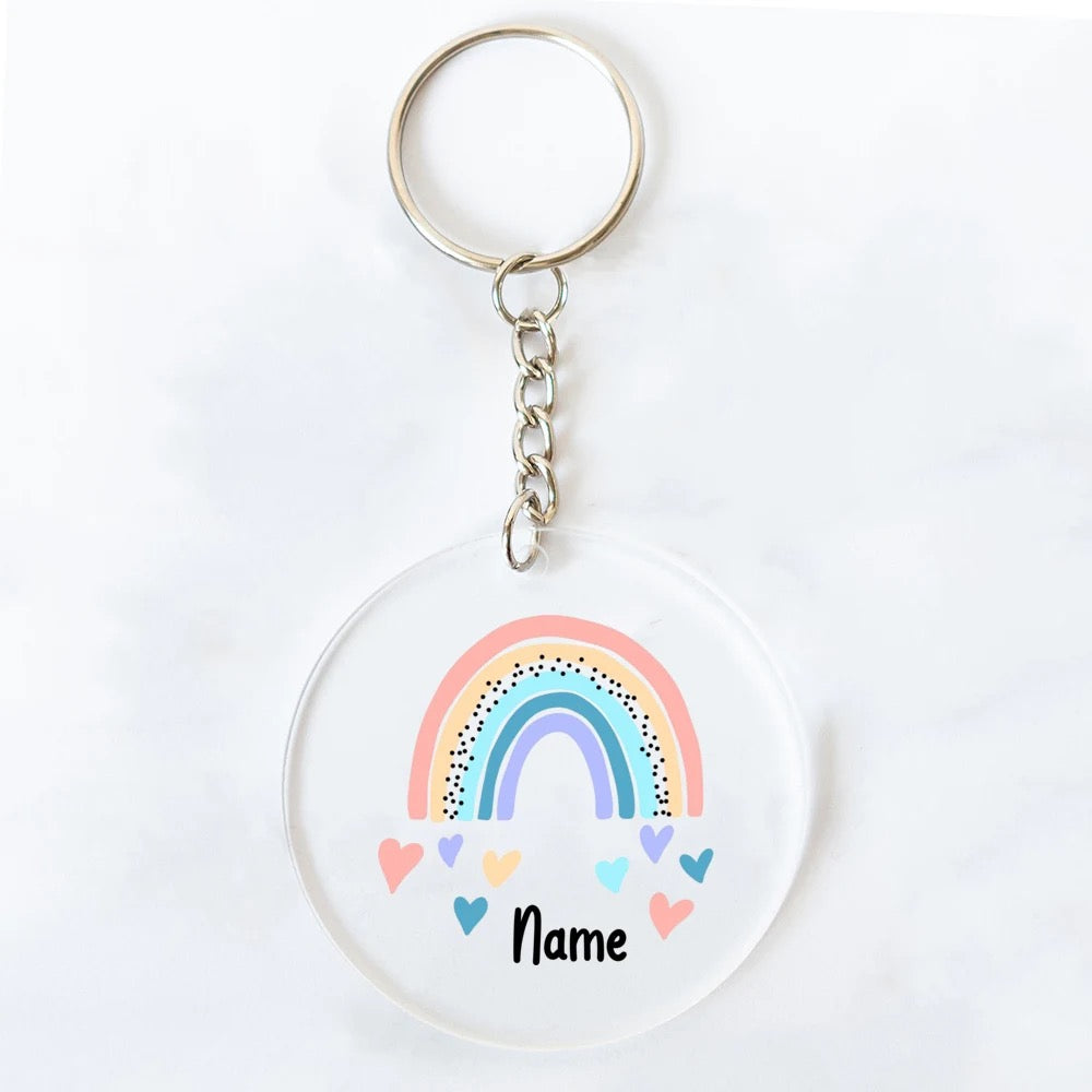 Rainbow keychain with name