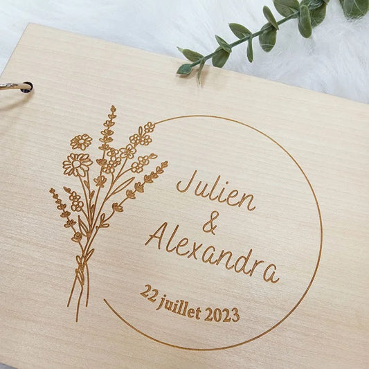 Personalized Wooden Wedding Guest Book