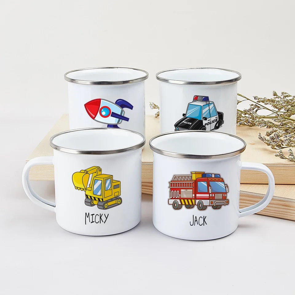 Personalized Kids Mug- Transport Designs