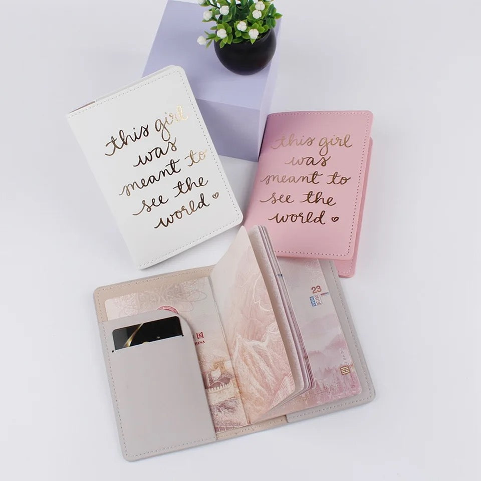 "This Girl Was Meant to See the World"  Passport Holder Cover