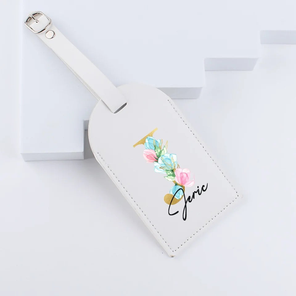 Personalized Floral Custom Name Suitcase Tag