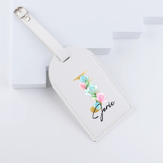 Personalized Floral Custom Name Suitcase Tag