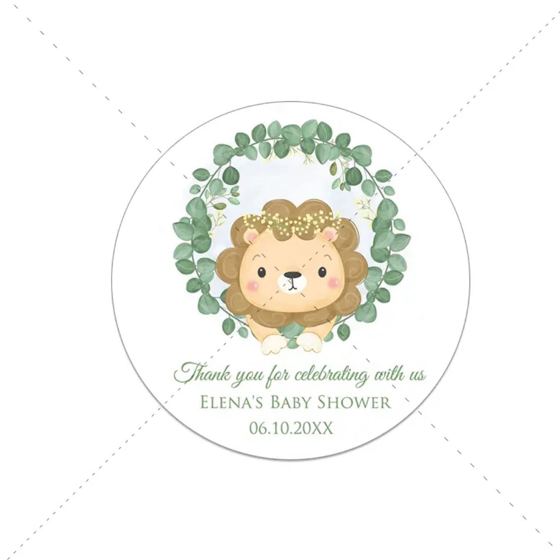 Personalized Woodland Animal Baby Shower Stickers - 108 pcs