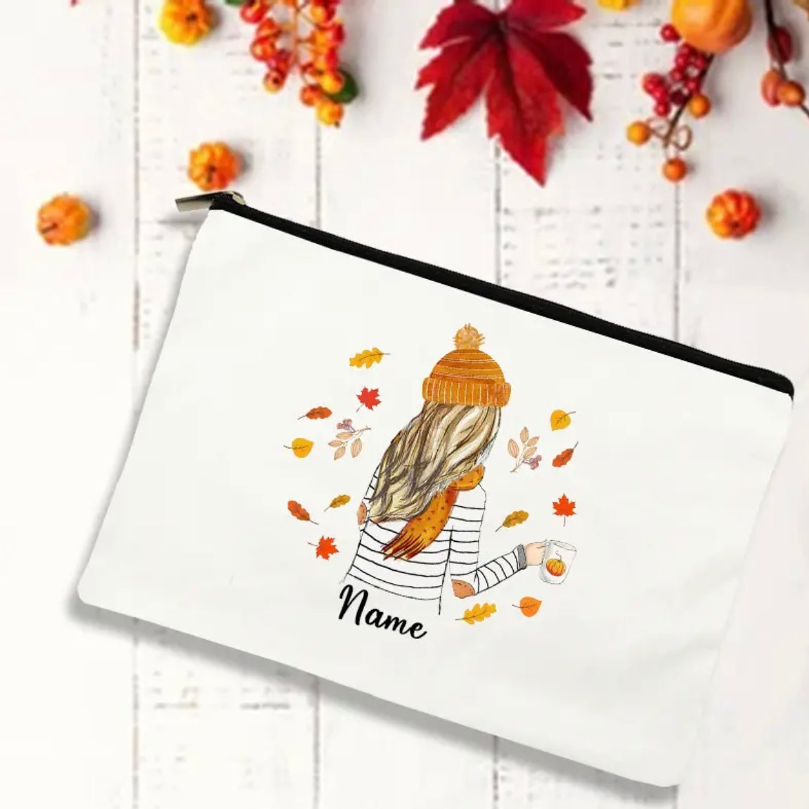 Personalized Makeup Case for the Fall Lover!