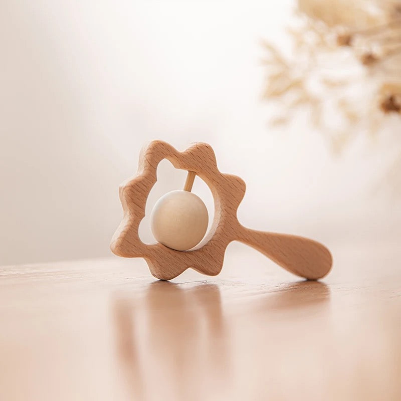 Personalized Wooden Rattle - Collection of Animal Designs