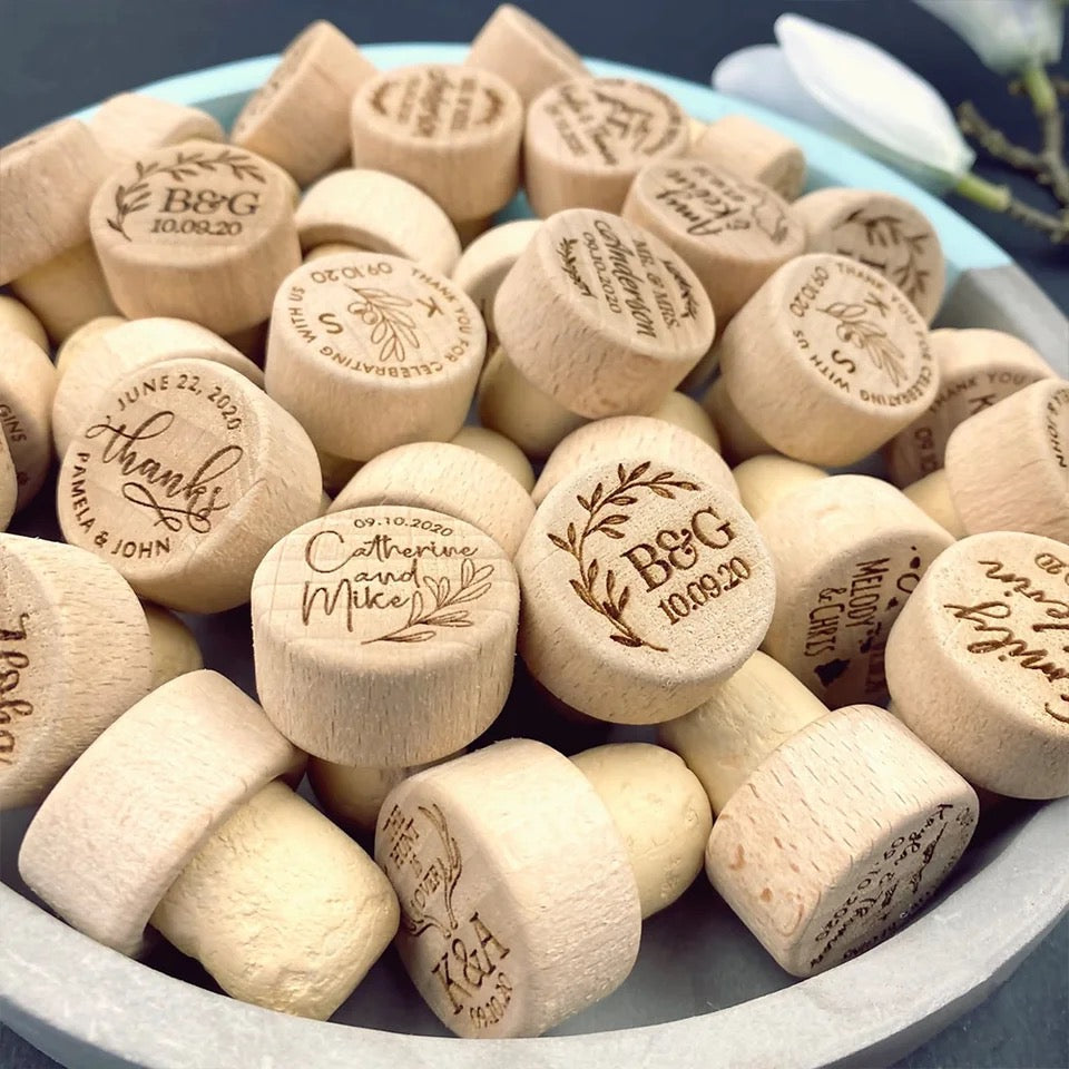 Personalized Wood Wine Stopper - Set of 100