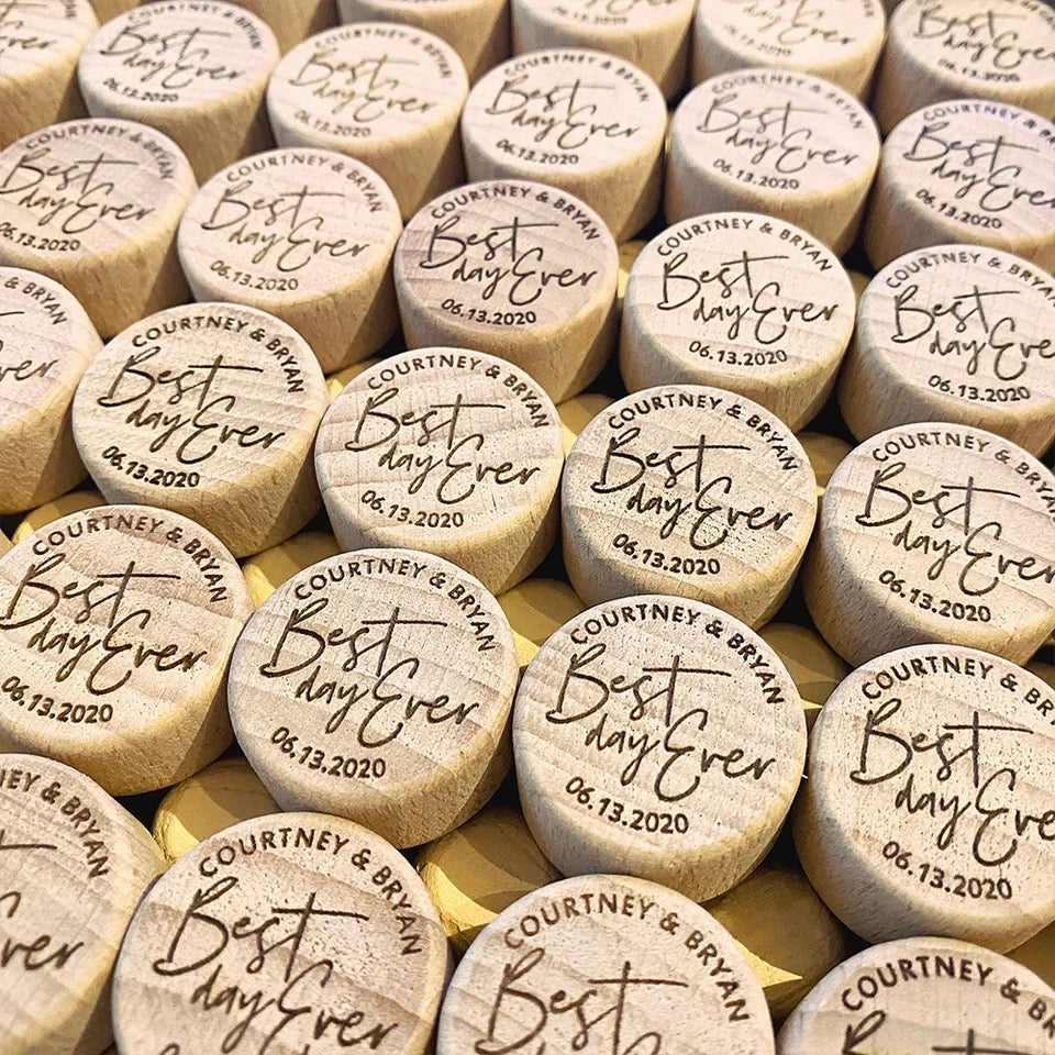 Personalized Wood Wine Stopper - Set of 100