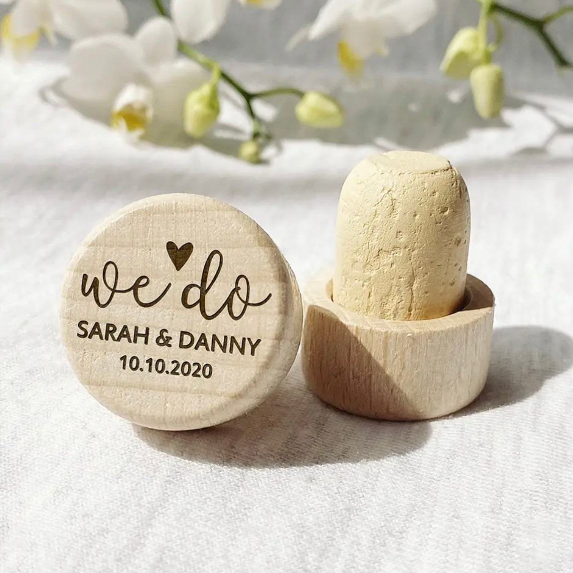 Personalized Wood Wine Stopper - Set of 100