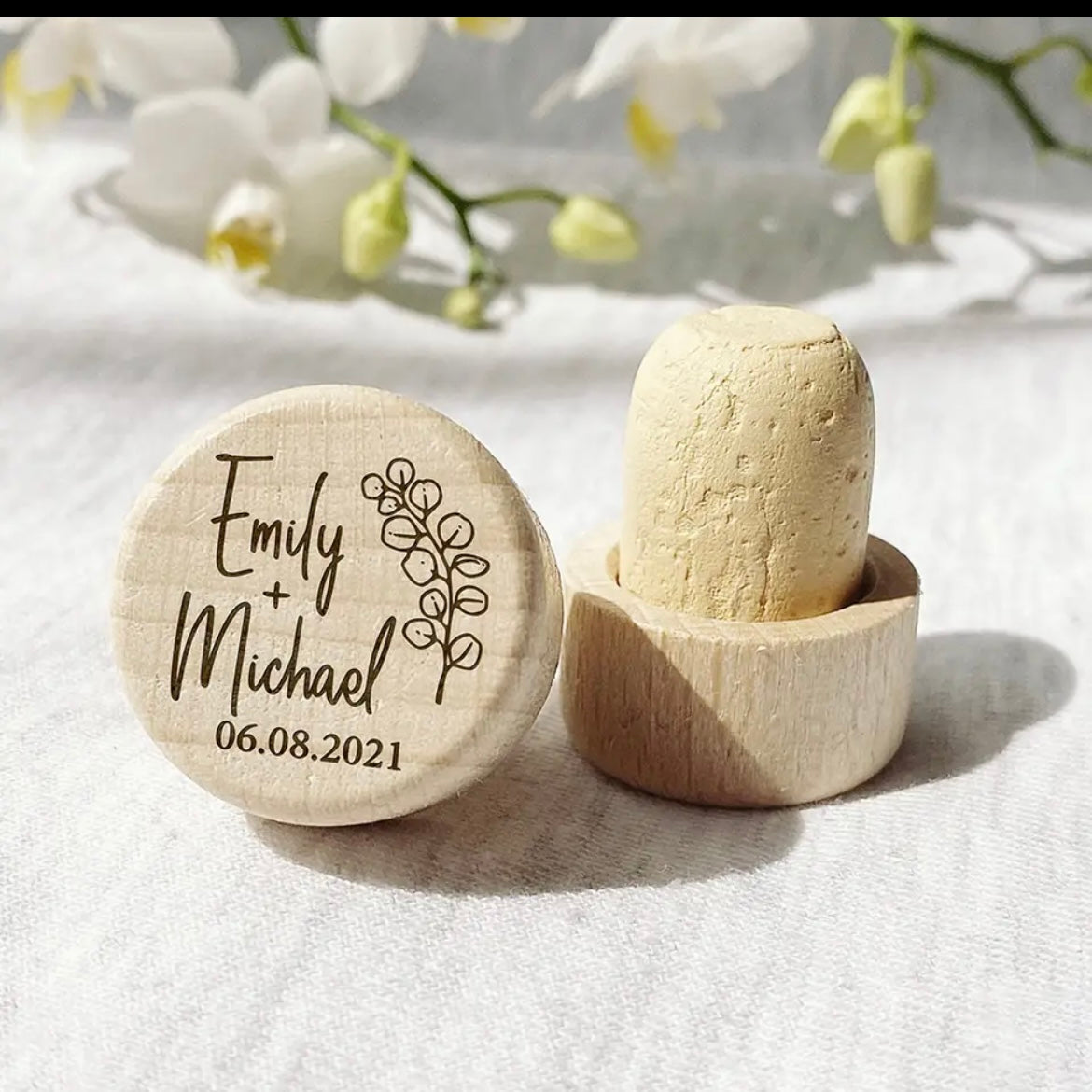 Personalized Wood Wine Stopper - Set of 100