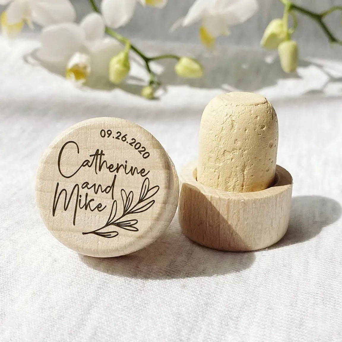 Personalized Wood Wine Stopper - Set of 100