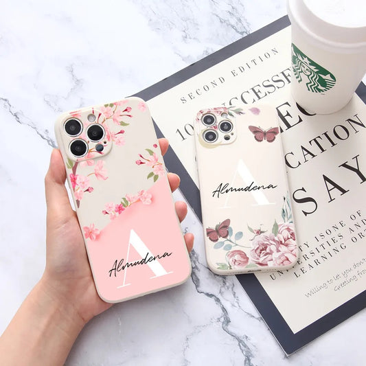 Personalized Floral Silicone iPhone Case