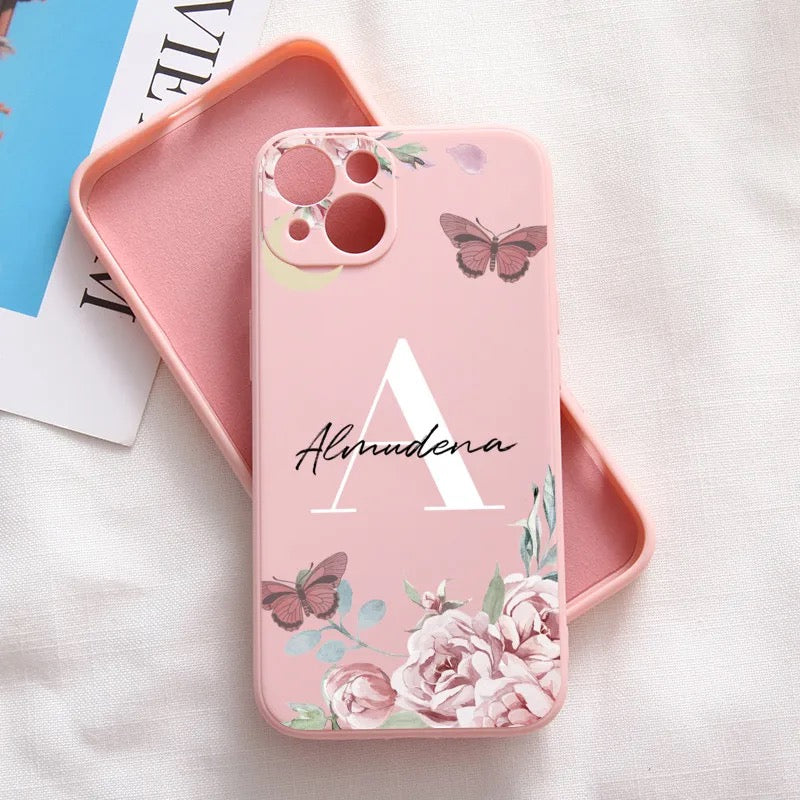 Personalized Floral Silicone iPhone Case