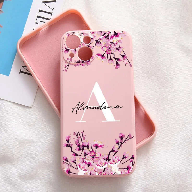 Personalized Floral Silicone iPhone Case