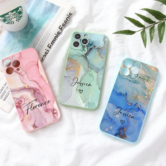 Personalizable Marble Effect iPhone Case