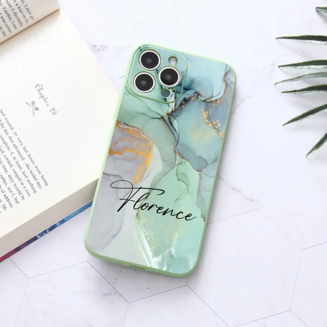 Personalizable Marble Effect iPhone Case