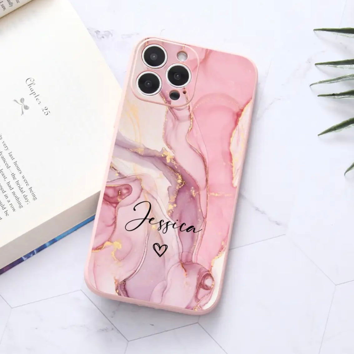 Personalizable Marble Effect iPhone Case