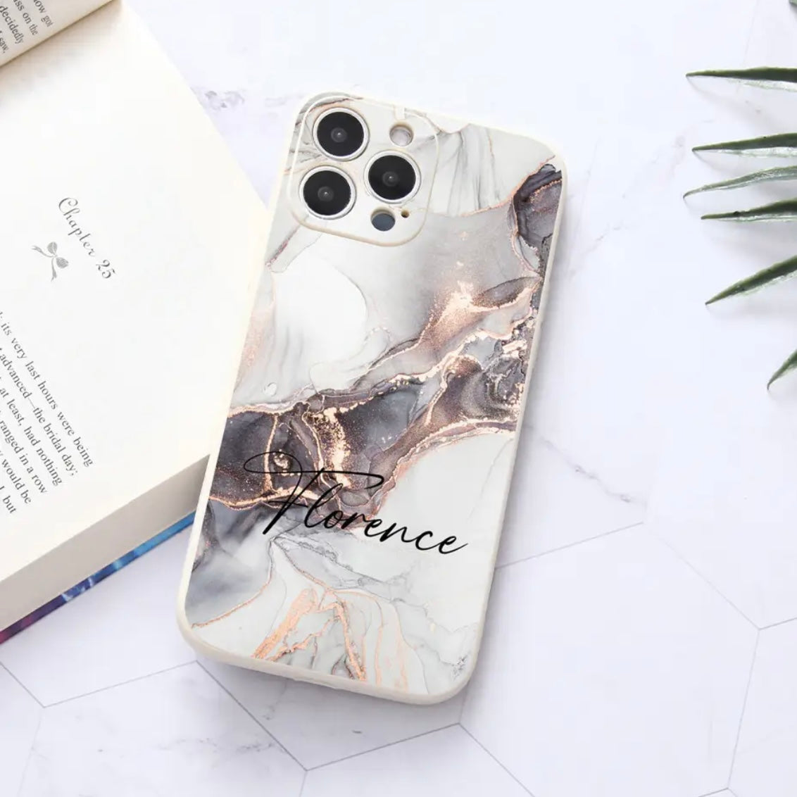 Personalizable Marble Effect iPhone Case