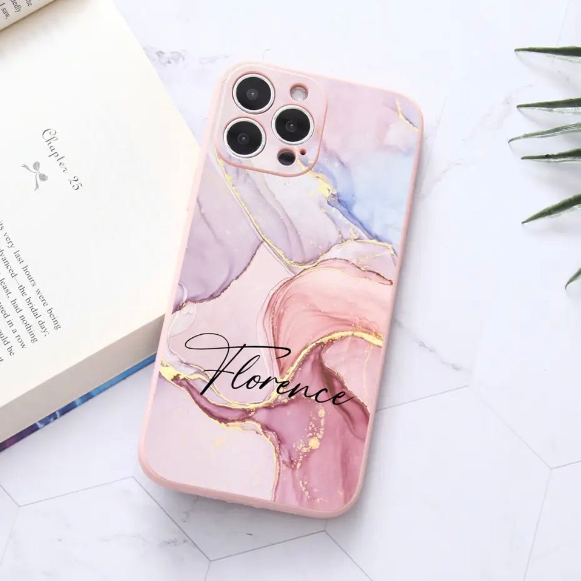 Personalizable Marble Effect iPhone Case