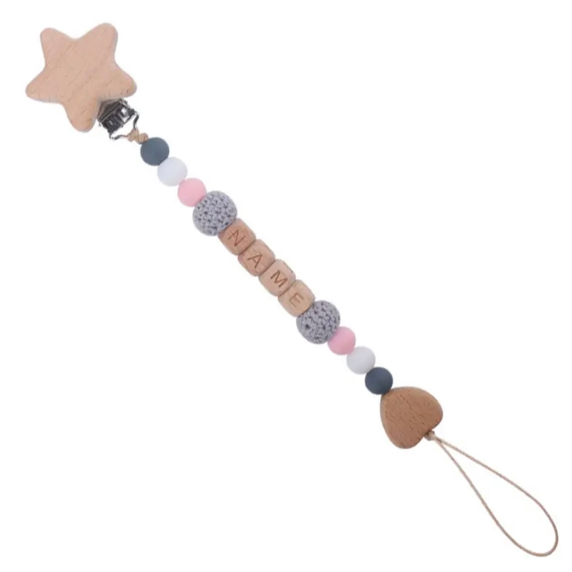 Personalized Wooden Star Pacifier Clip