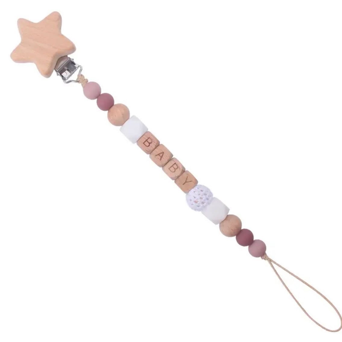 Personalized Wooden Star Pacifier Clip