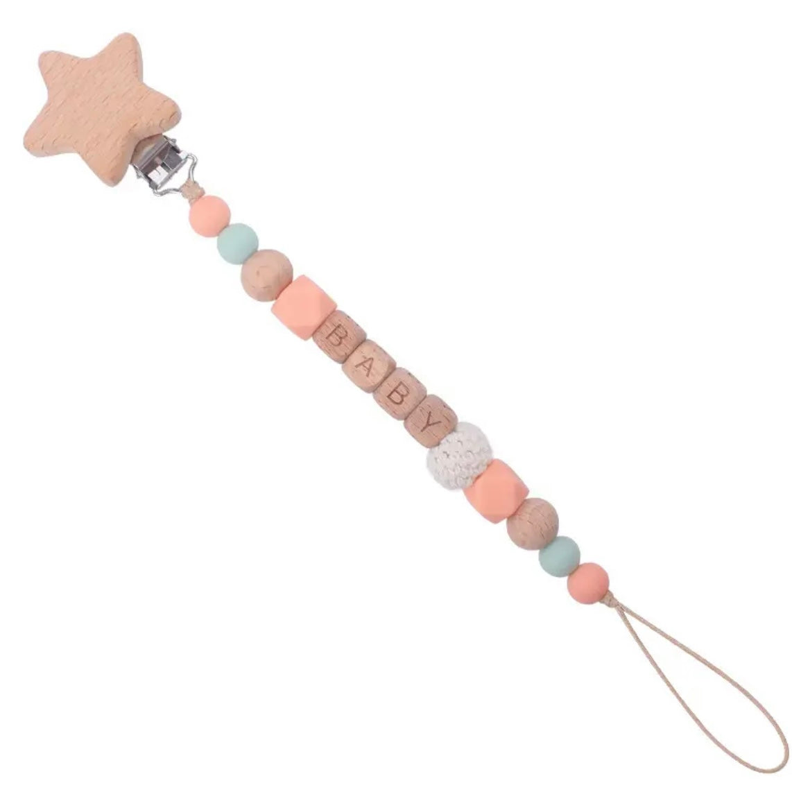 Personalized Wooden Star Pacifier Clip