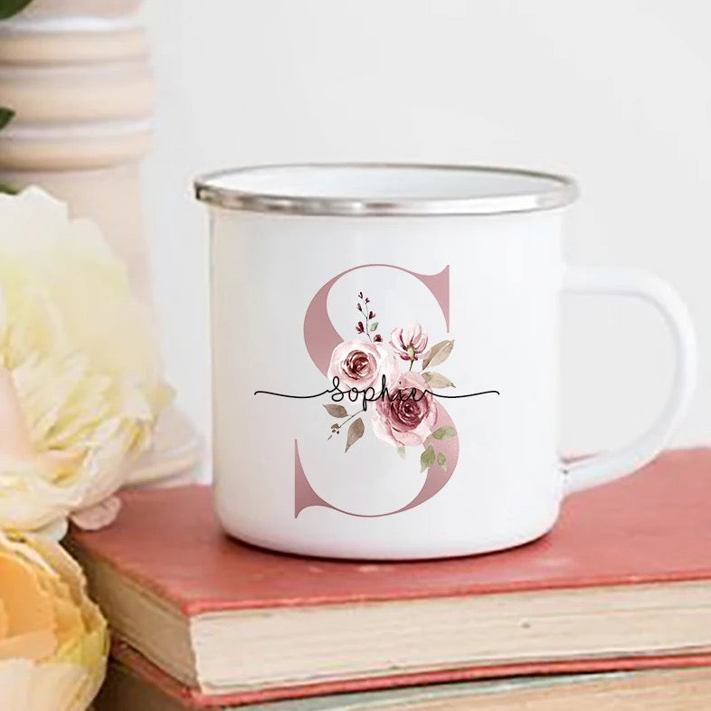 Personalized Floral Travel Cup