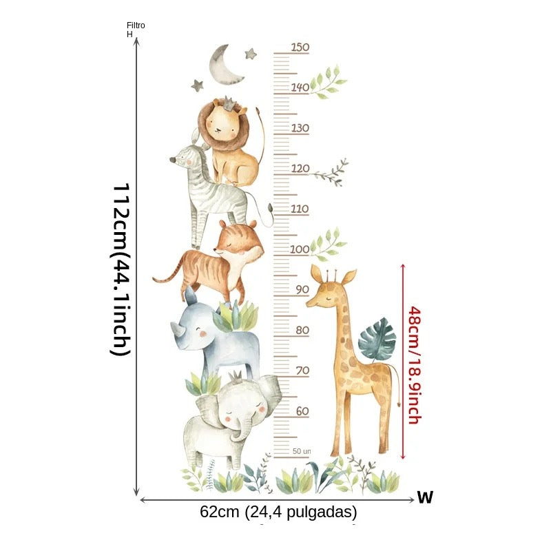 Safari Height Measurement Nursery Sticker